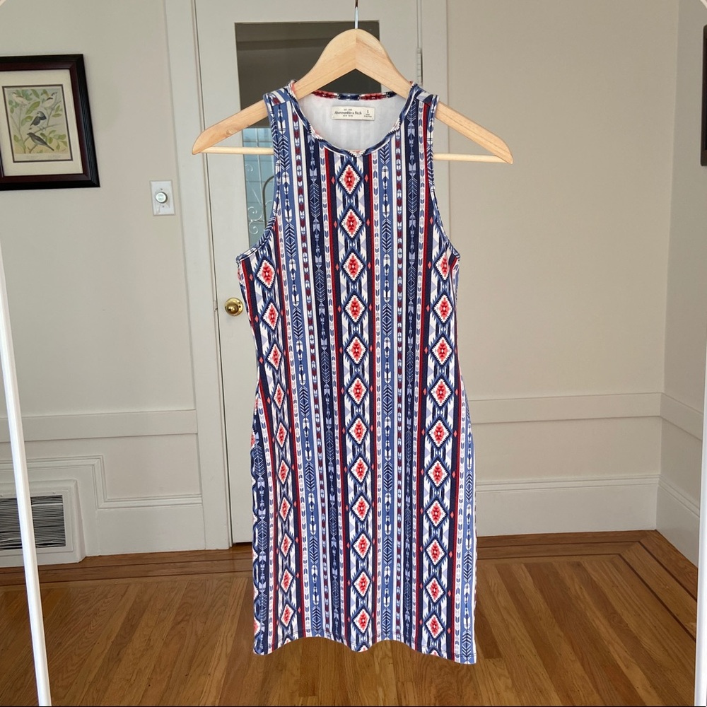 Abercrombie Tribal Bodycon Mini Racerback Dress